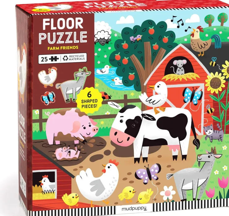 Mud Puppy Jigsaw Puzzles | 2 Years+>Mudpuppy 25pc Floor puzzle - Farm Friends