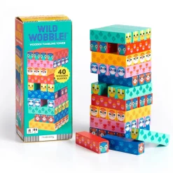 Mud Puppy Family Games | Toddler Games>Mudpuppy Wild Wobble! Wooden Tumbling Tower