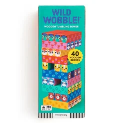 Mud Puppy Family Games | Toddler Games>Mudpuppy Wild Wobble! Wooden Tumbling Tower