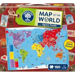 Orchard Toys Jigsaw Puzzles | 6 Years+>Map of The World Jigsaw Puzzle (150 pc)