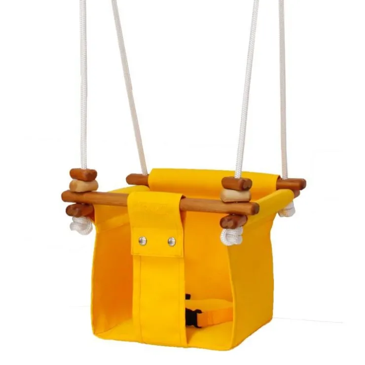 SolveJ Swings | Wooden Toys>Baby Toddler Swing - Kowhai Yellow