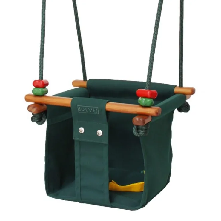 SolveJ Swings | Wooden Toys>Baby Toddler Swing - Forest Green