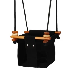 SolveJ Swings | Wooden Toys>Baby Toddler Swing - Coral Black