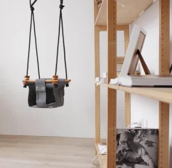 SolveJ Swings | Wooden Toys>Baby Toddler Swing - Smokey Grey