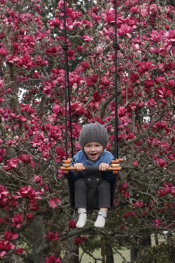 SolveJ Swings | Wooden Toys>Baby Toddler Swing - Slate Grey