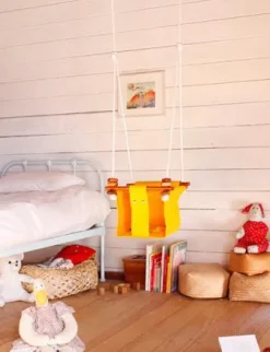 SolveJ Swings | Wooden Toys>Baby Toddler Swing - Kowhai Yellow