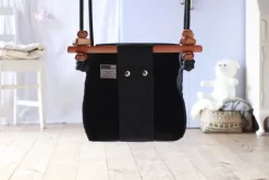 SolveJ Swings | Wooden Toys>Baby Toddler Swing - Coral Black