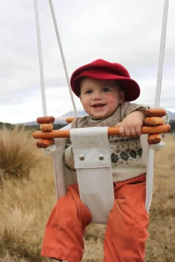SolveJ Swings | Wooden Toys>Baby Toddler Swing - Merino White