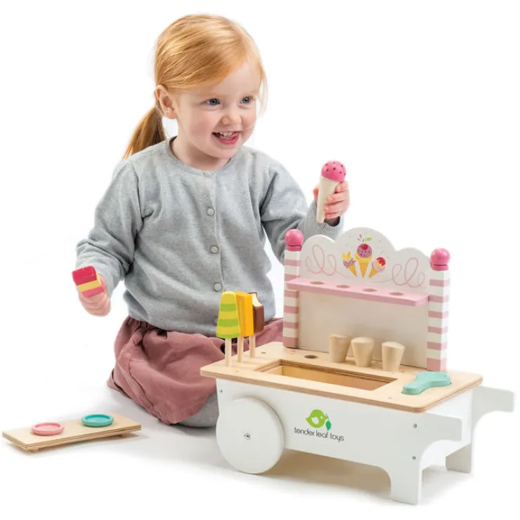Tender Leaf Pretend Play | Kitchen & Food>Push Along Ice Cream Cart