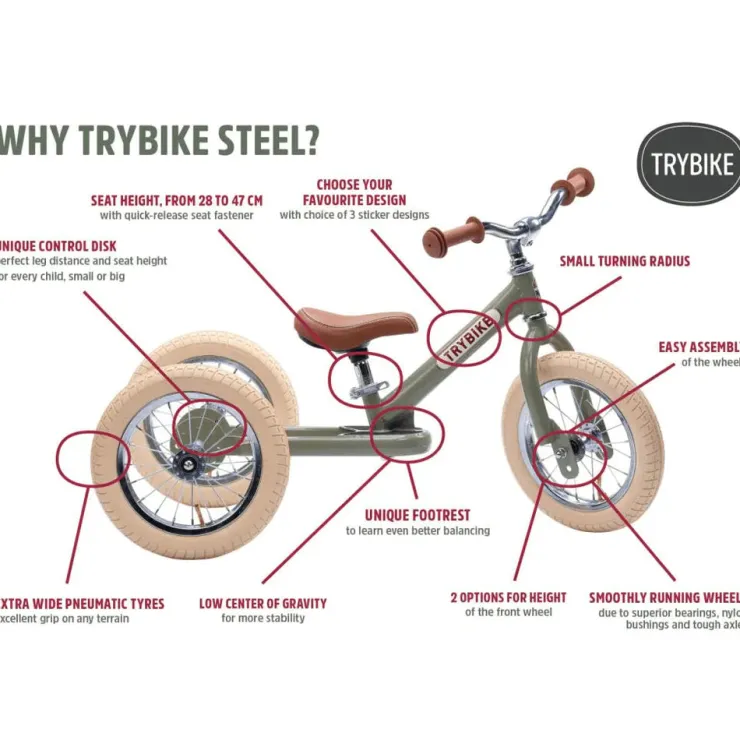 TryBike Trikes & Wagons | Balance Bikes>- Cream Matte Finish