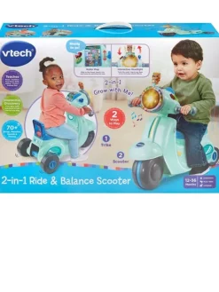 Vtech Scooters | Balance Bikes>2 In 1 Ride & Balance Scooter - Teal
